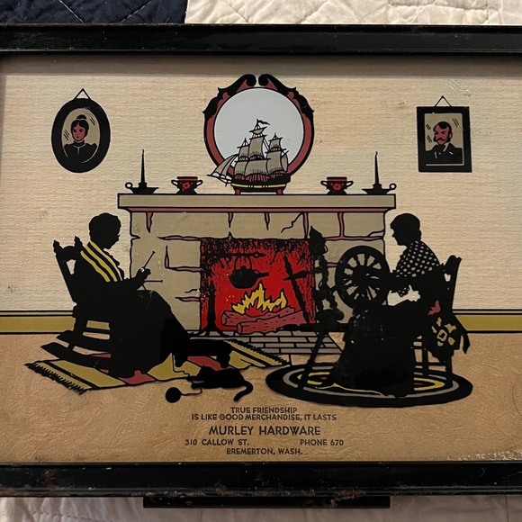 Vintage reverse painted advertising calendar print Bremerton WA - Picture 4 of 5